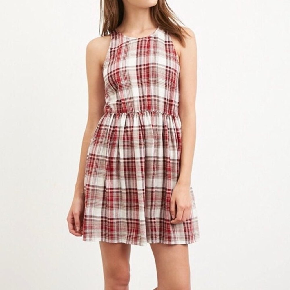 Red and White Plaid Dress
